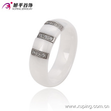 Fashion Women Elegant Round Stainless Steel Jewelry Ceramic Finger Ring -13744